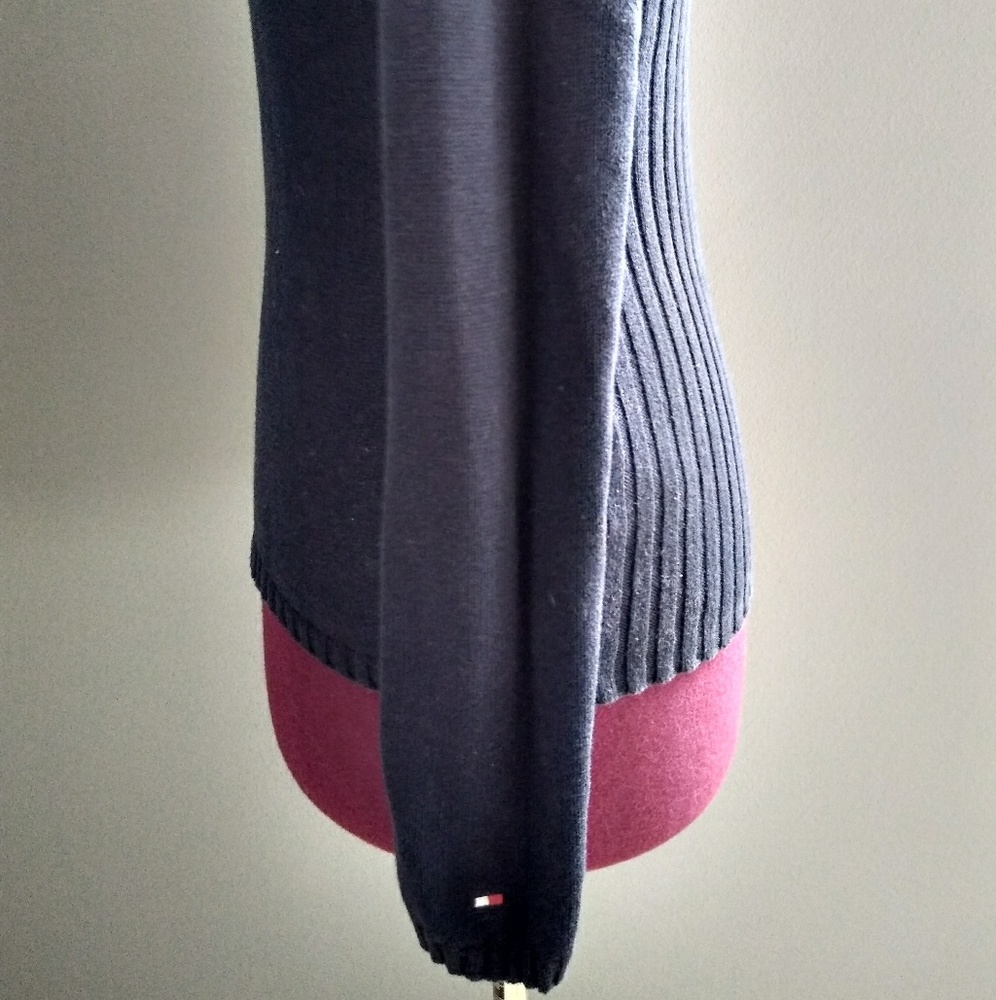 Tommy Hilfiger Navy Blue & White Ribbed Sweater - Picture 7 of 8